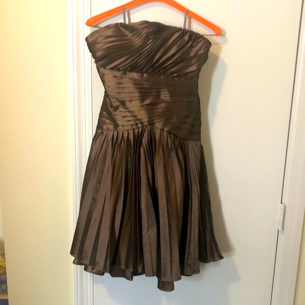 Strapless cocktail gown size 2 - bronze